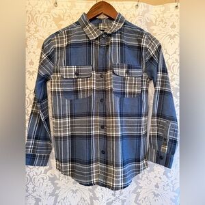 Blue Plaid Button-Up Shirt